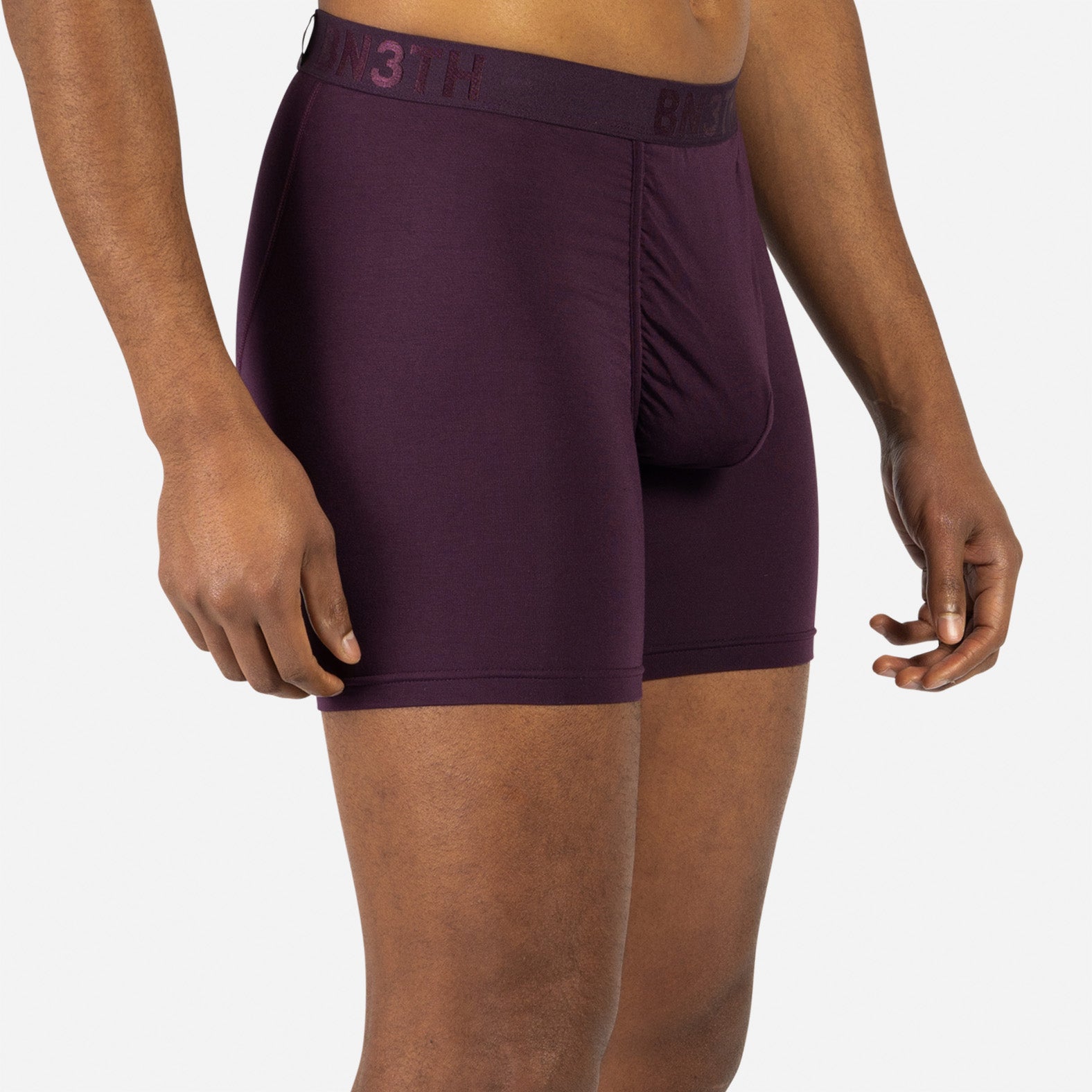 BN3TH Mens Boxer Briefs - Breathable Slim Fit Underwear with Ball Pouch  Support Cabernet, Large