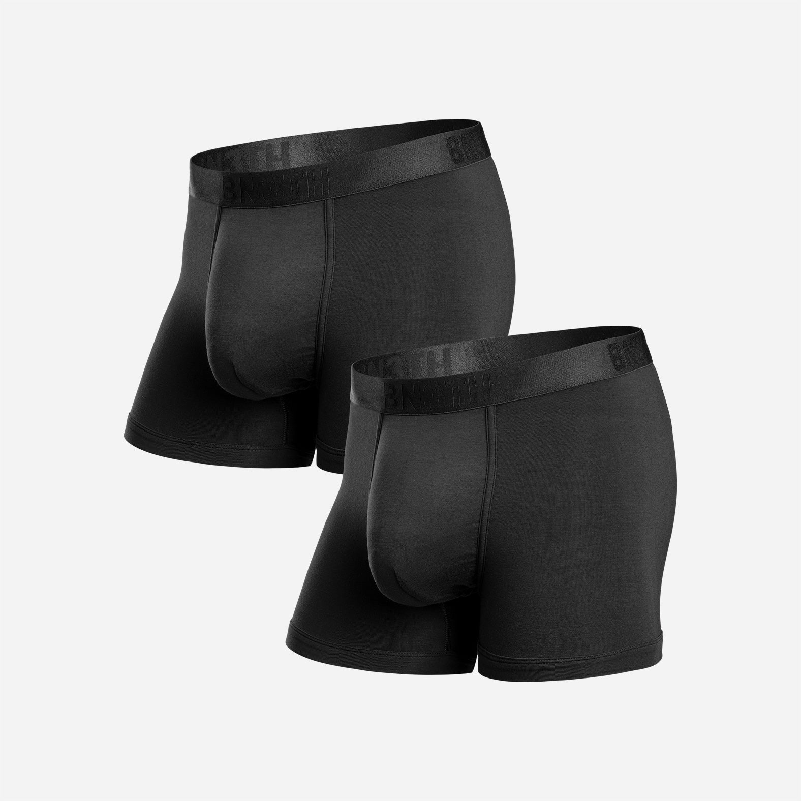 BN3TH Men's Classic Trunk Brief Shorter 3.5 Inseam Pouch Underwear (Black,  2XL) 