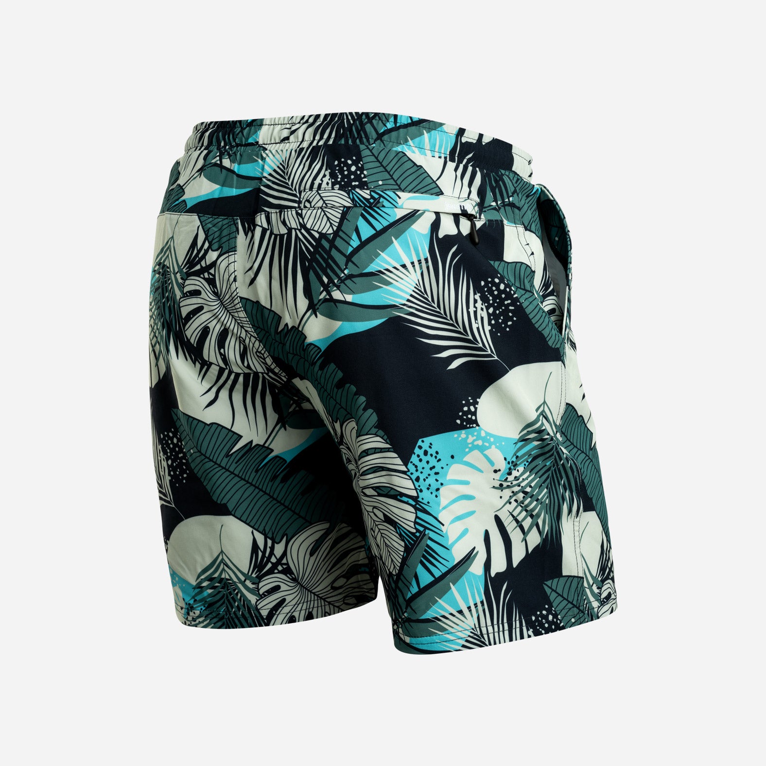 AGUA VOLLEY 2N1 SWIM SHORT 7": FRONDS DARK NAVY