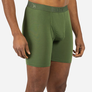 CLASSIC BOXER BRIEF WITH FLY: BRONZE GREEN