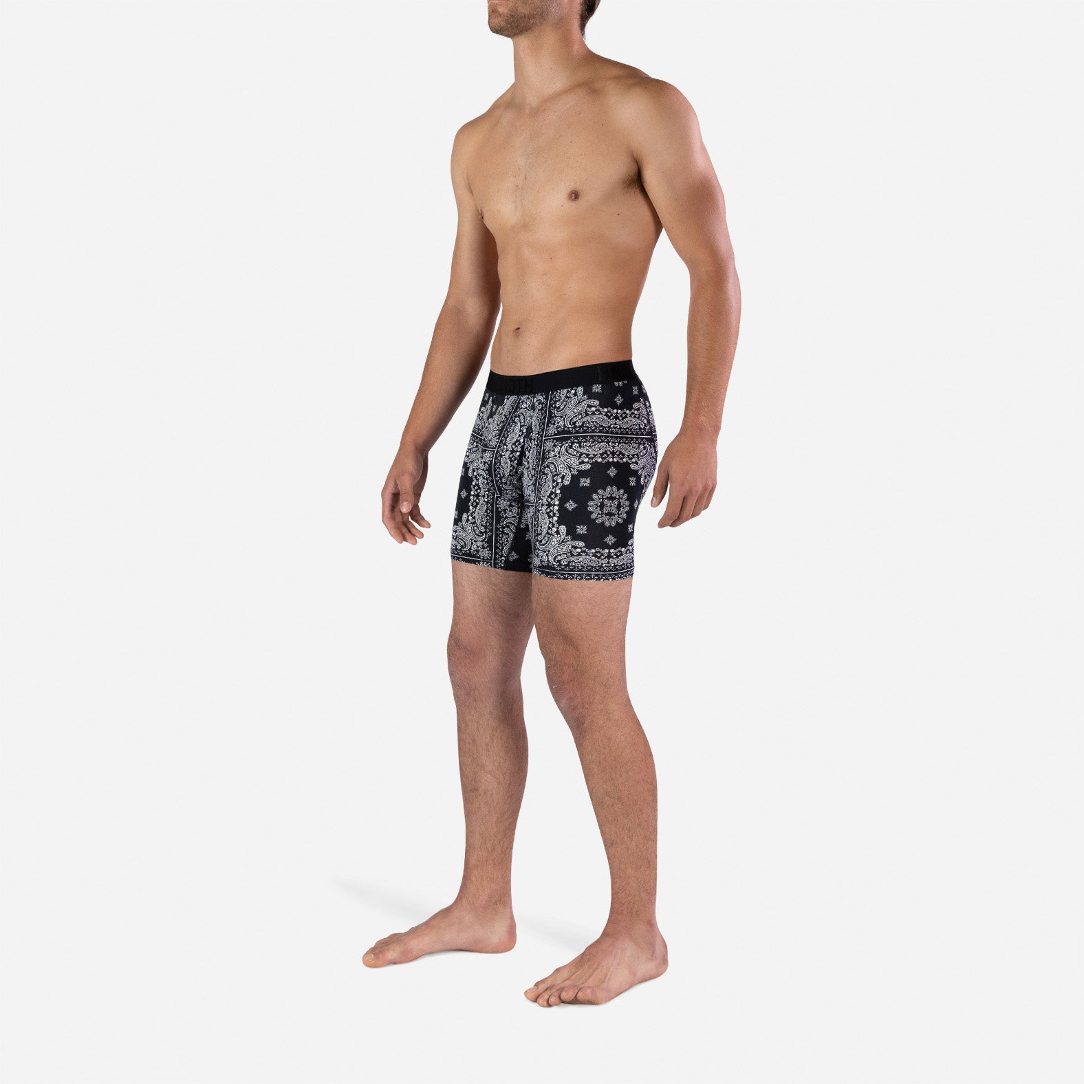 CLASSIC BOXER BRIEF WITH FLY: BANDANA BLACK