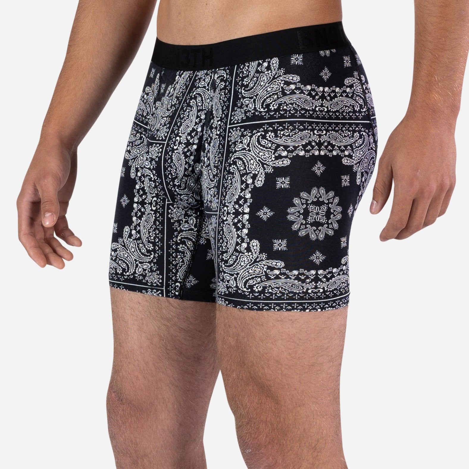 CLASSIC BOXER BRIEF WITH FLY: BANDANA BLACK