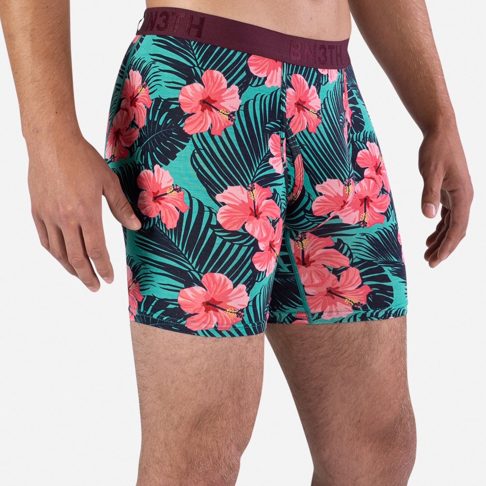 Classic Icon Boxer Brief With Fly: Hibiscus Bloom Zesty