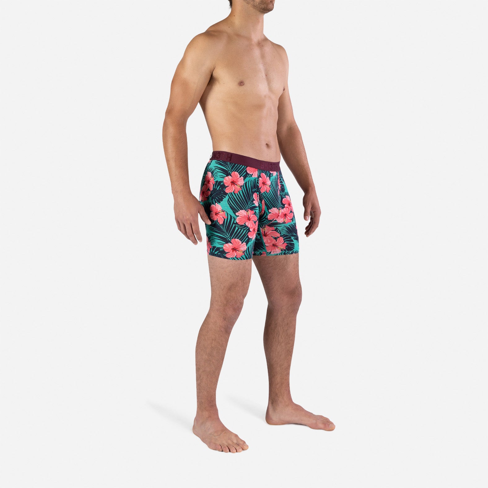 Classic Icon Boxer Brief With Fly: Hibiscus Bloom Zesty