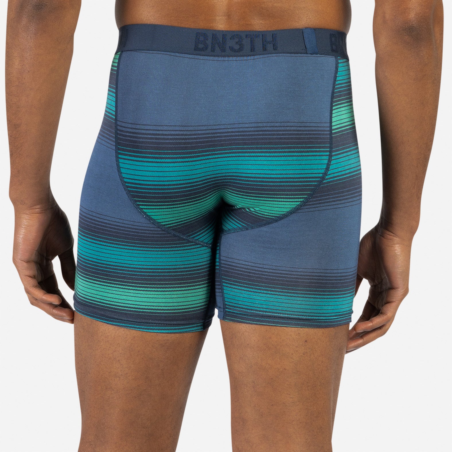 CLASSIC BOXER BRIEF WITH FLY: RHYTHM STRIPE NAVY