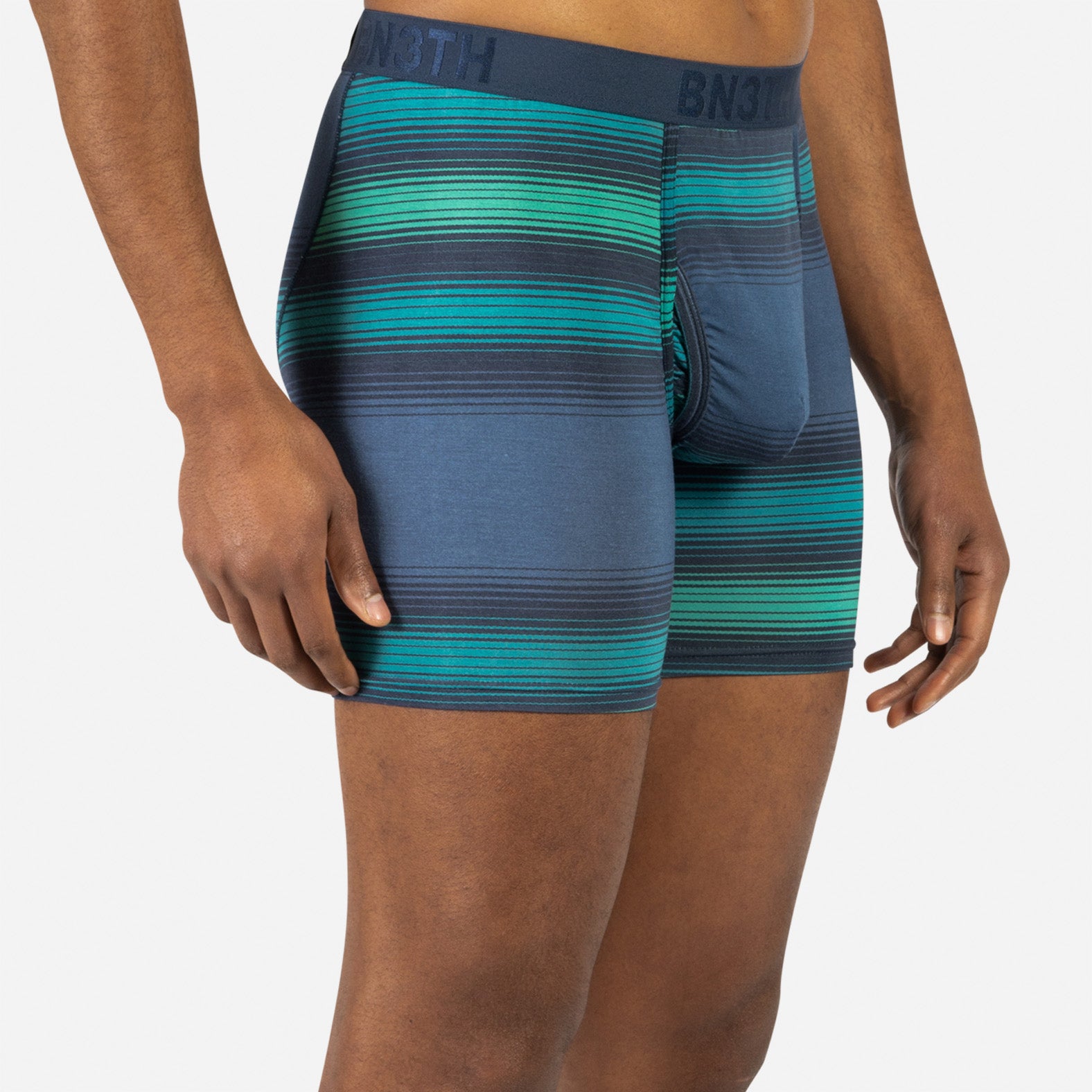 CLASSIC BOXER BRIEF WITH FLY: RHYTHM STRIPE NAVY