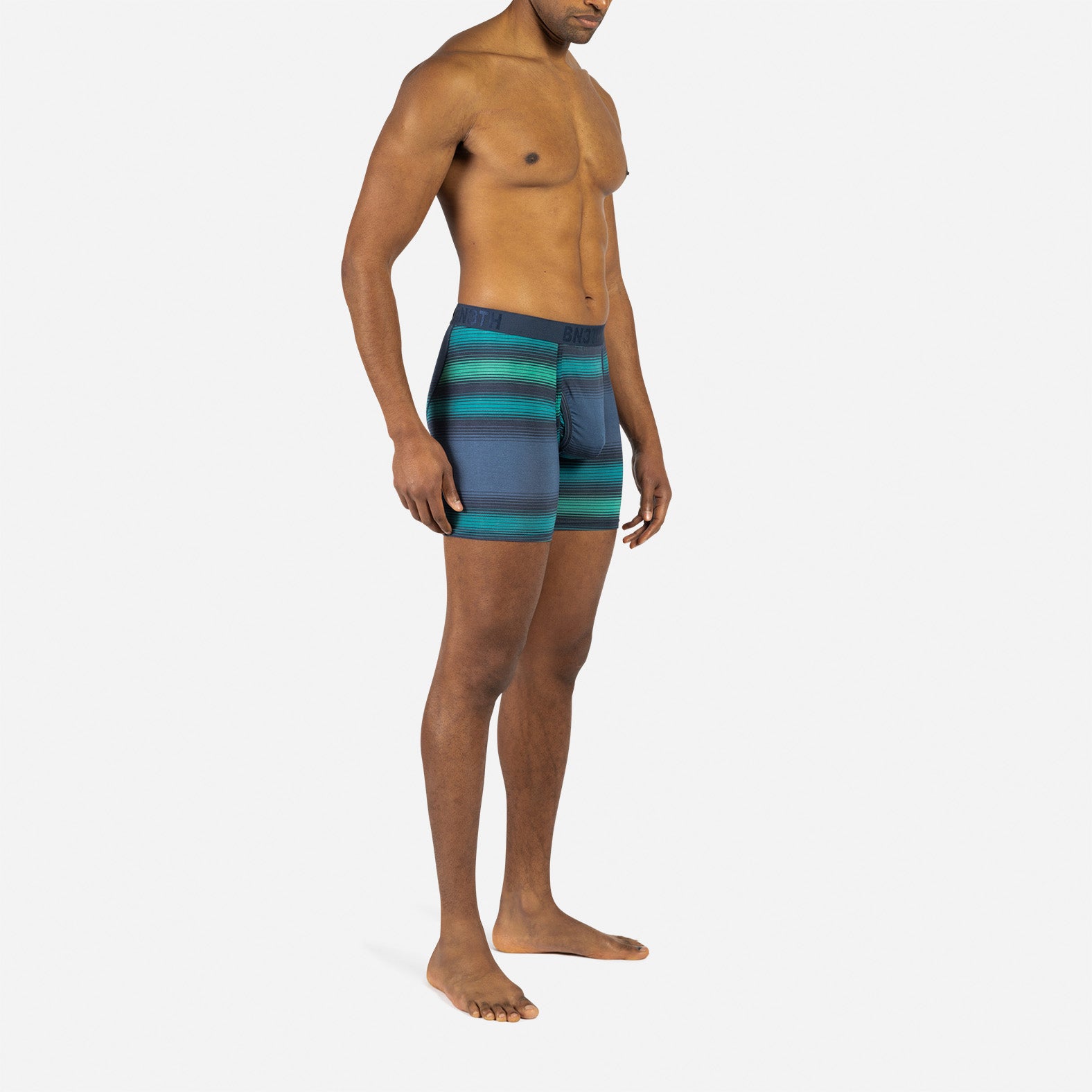 CLASSIC BOXER BRIEF WITH FLY: RHYTHM STRIPE NAVY