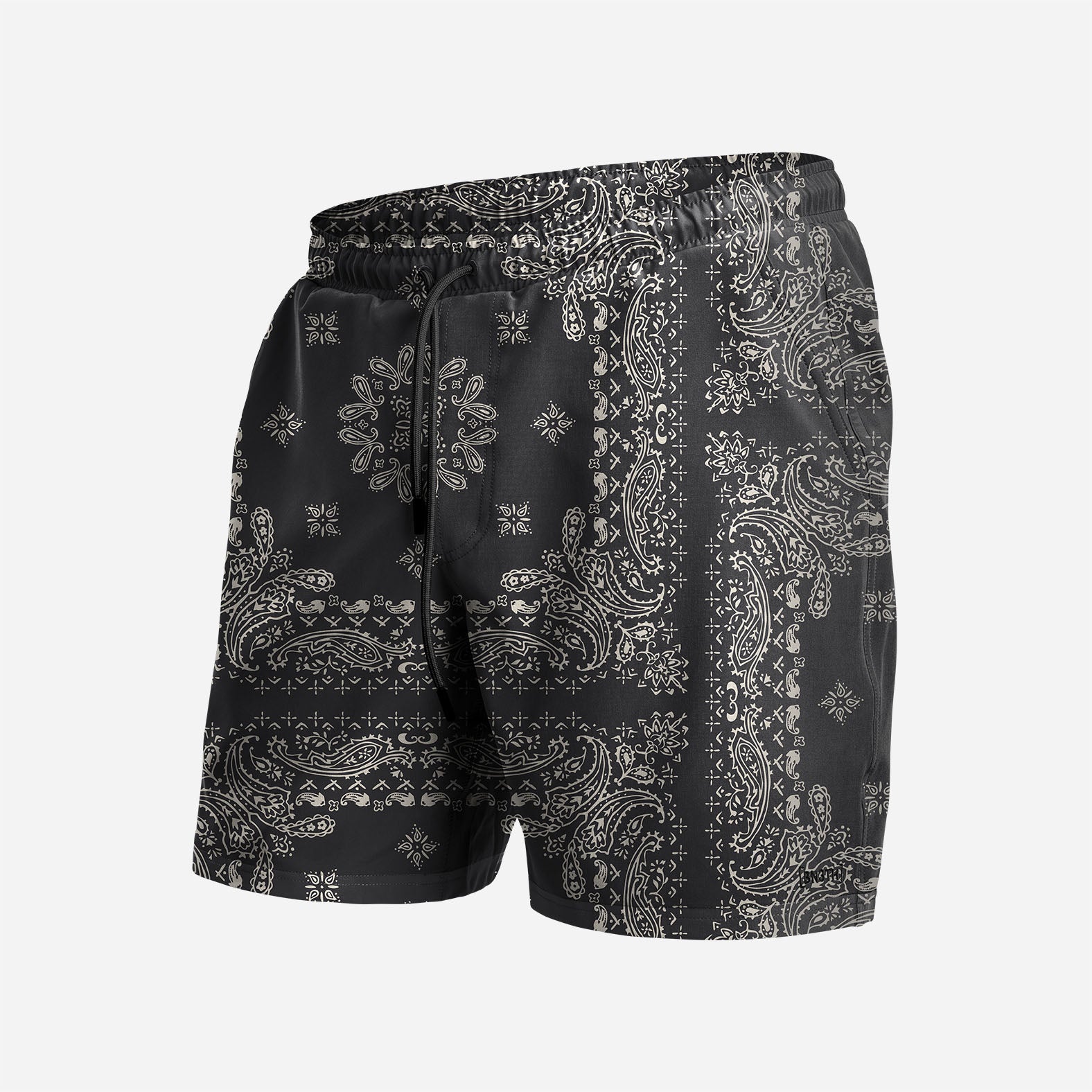 AGUA VOLLEY 2N1 SWIM SHORT 7": BANDANA BLACK