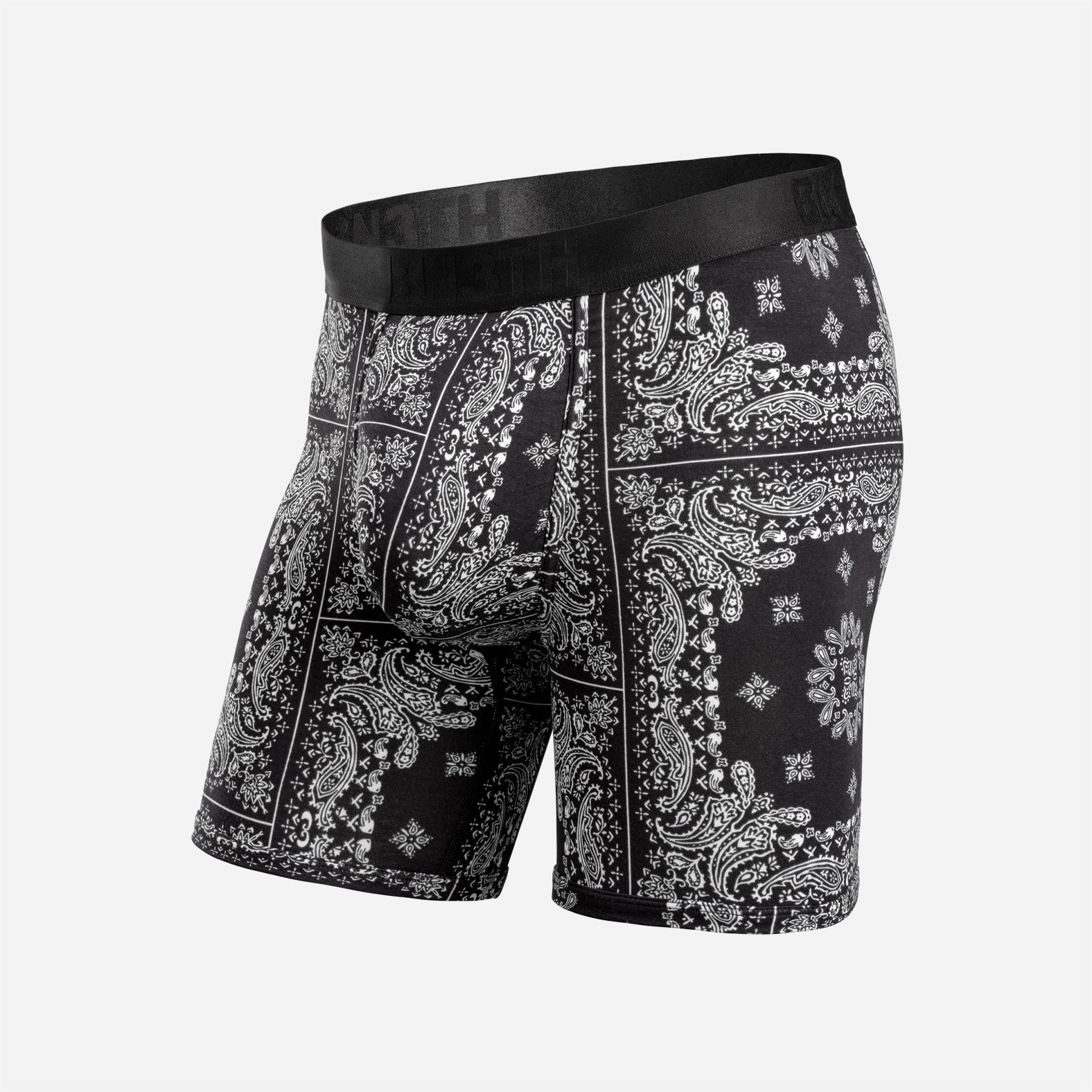 CLASSIC BOXER BRIEF WITH FLY: BANDANA BLACK