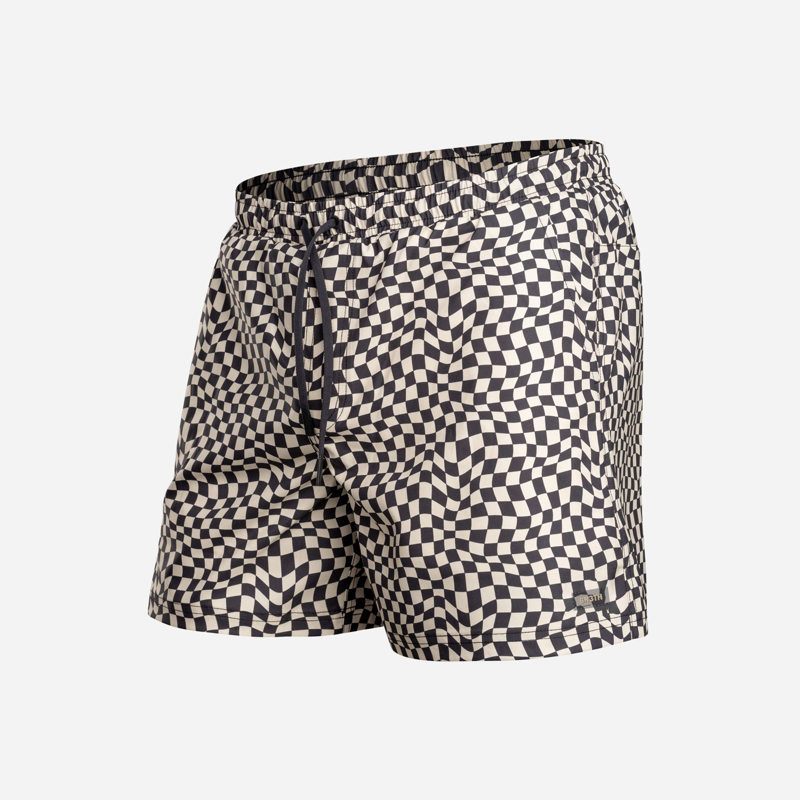 Agua Volley X 2N1 Swim Short 5”: Warped Checker Vanilla