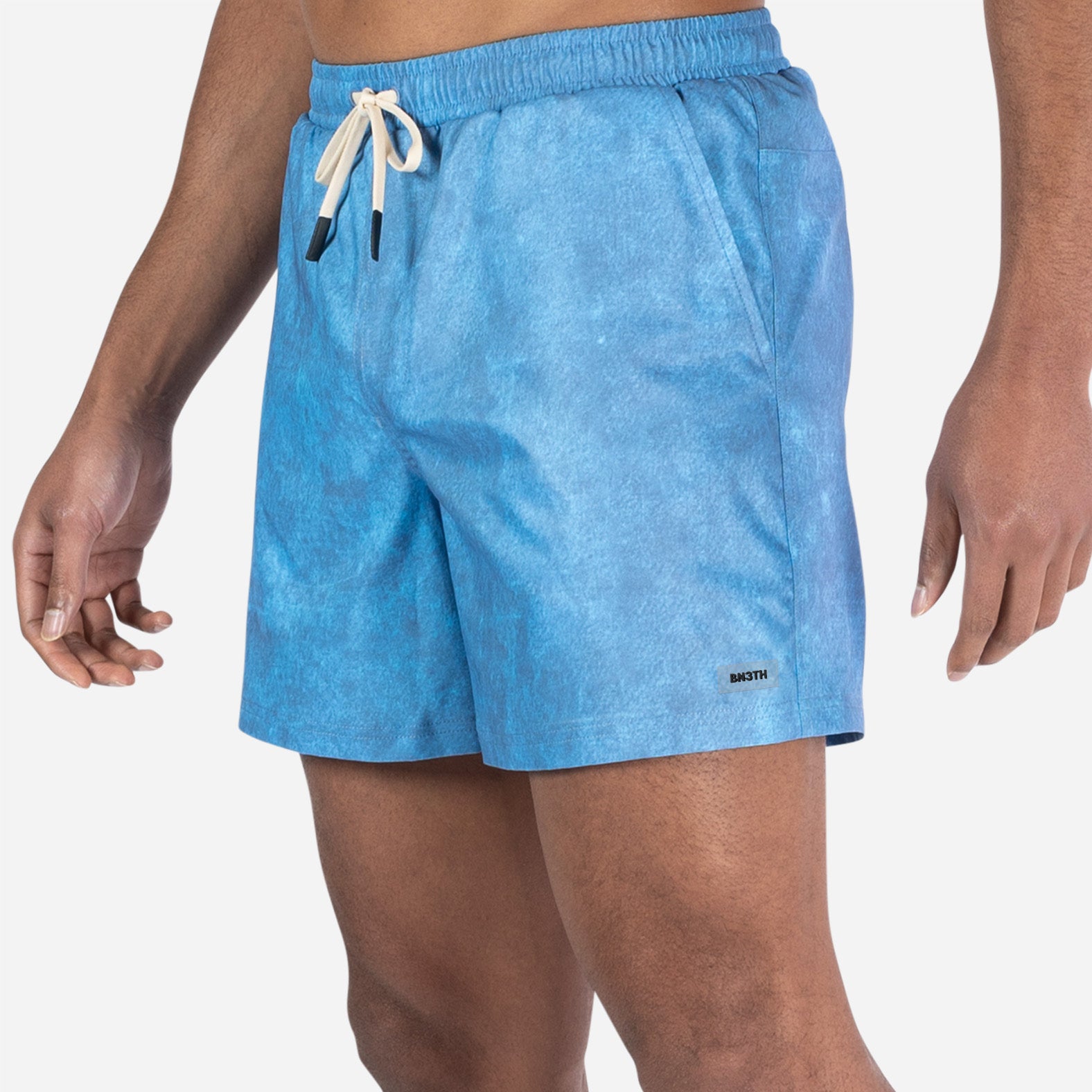 Agua Volley X 2N1 Swim Short 5”: Fog Acid Wash