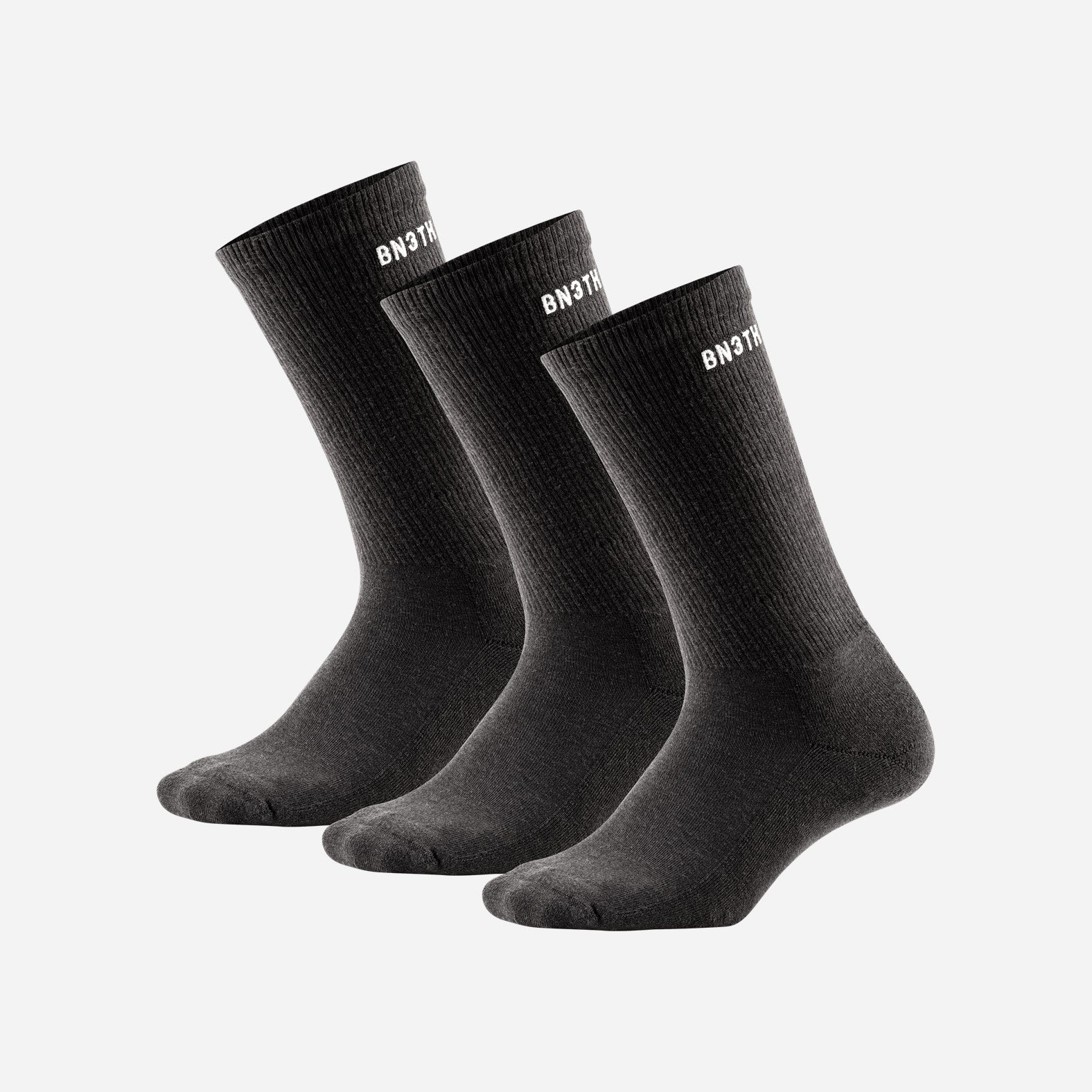 CLASSIC CREW SOCK: BLACK 3 PACK