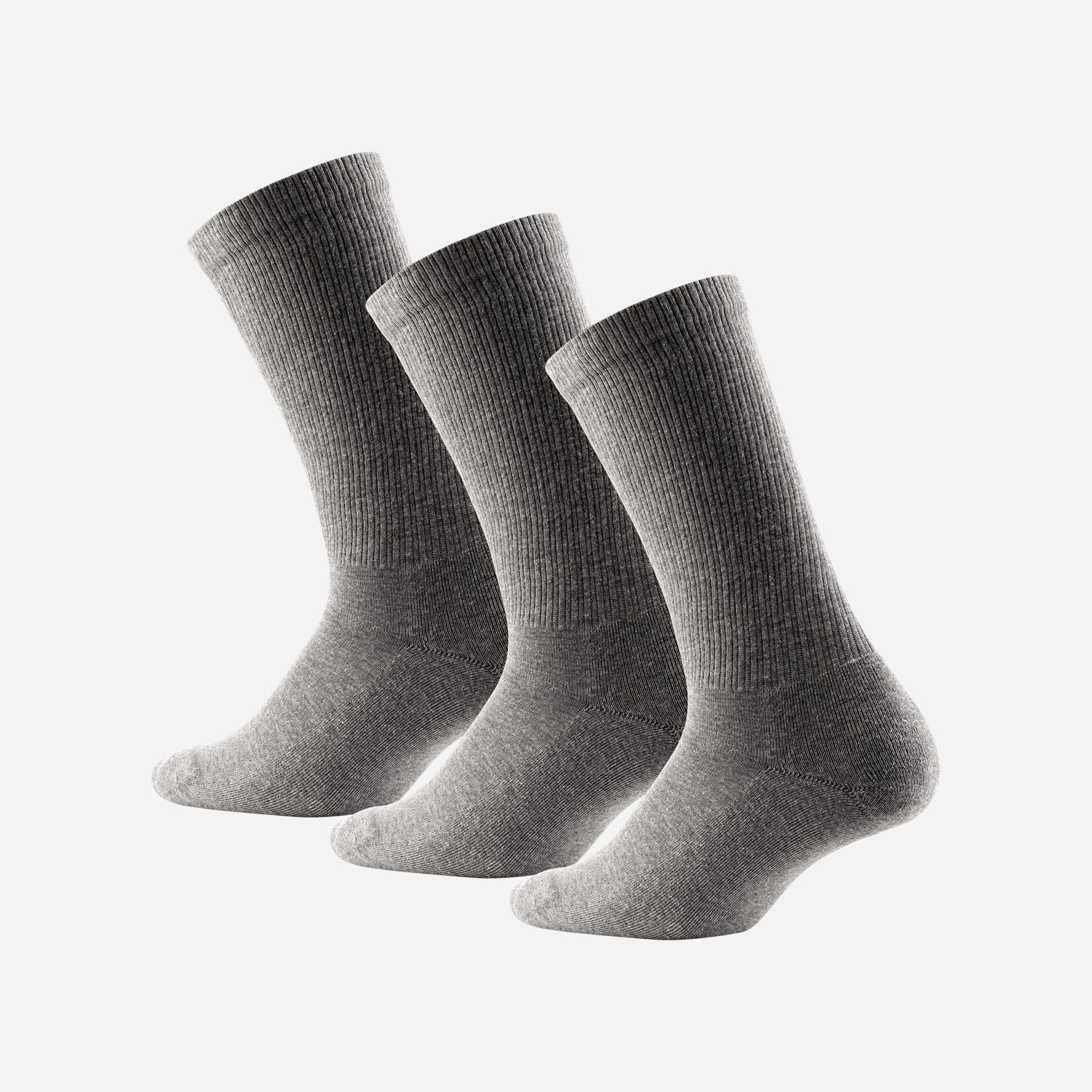 CLASSIC CREW SOCK: HEATHER GRAY 3 PACK