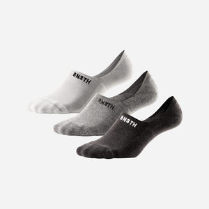 CLASSIC NO SHOW SOCK: BLACK/HEATHER GRAY/WHITE  3 PACK