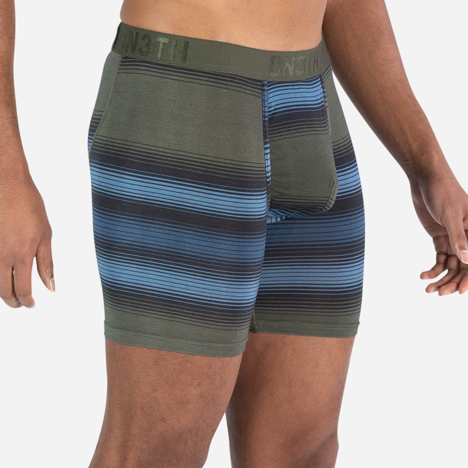 Classic Icon Boxer Brief: Rhythm Stripe Moss