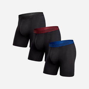 Pro Flex Boxer Brief: Black/Recovery/Rhubarb 3 Pack