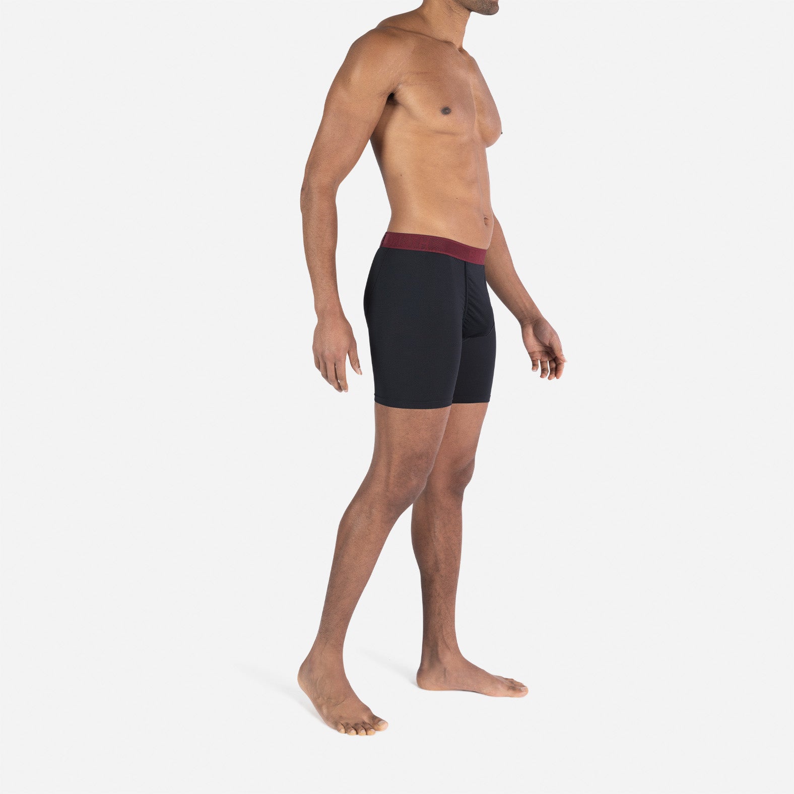 Pro Flex Boxer Brief: Black Rhubarb