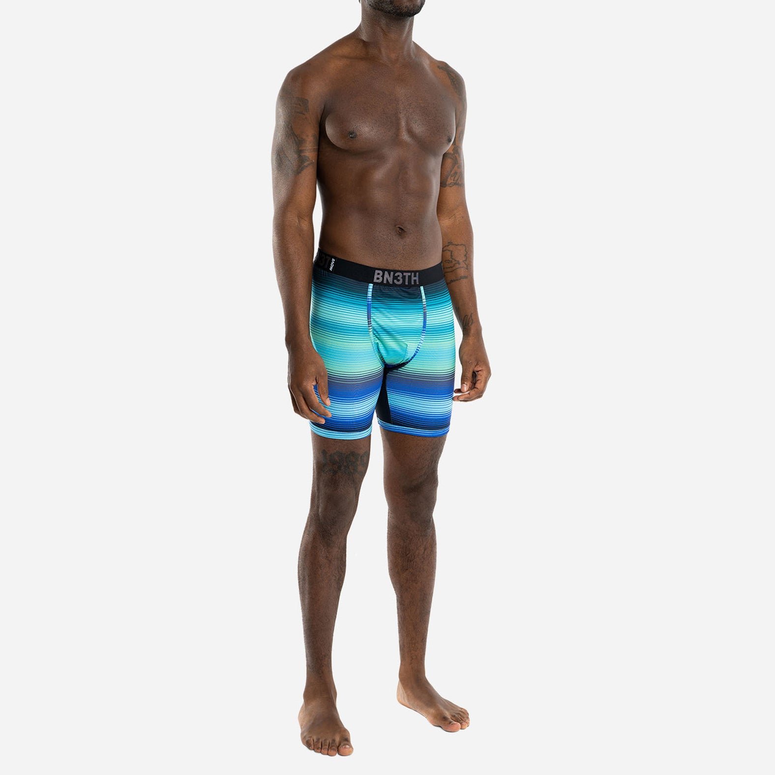 Mens Blue Sports High Side Stretch Pouch Tight Underwear Boxer Briefs Short  M-XL